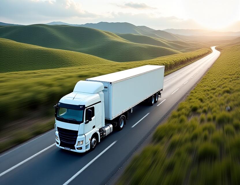 Complete delivery fleet on the highway