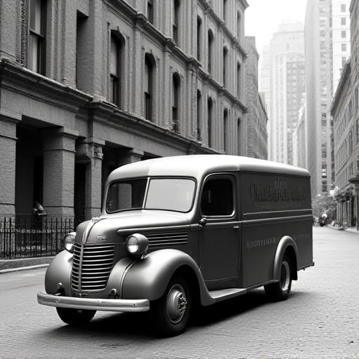 Vintage delivery truck in St Paul