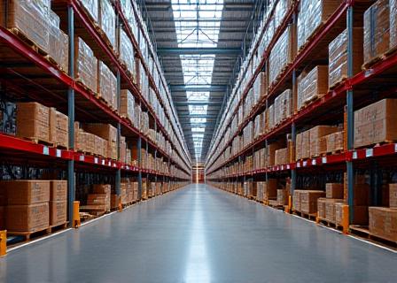 Interior of a high-tech warehouse